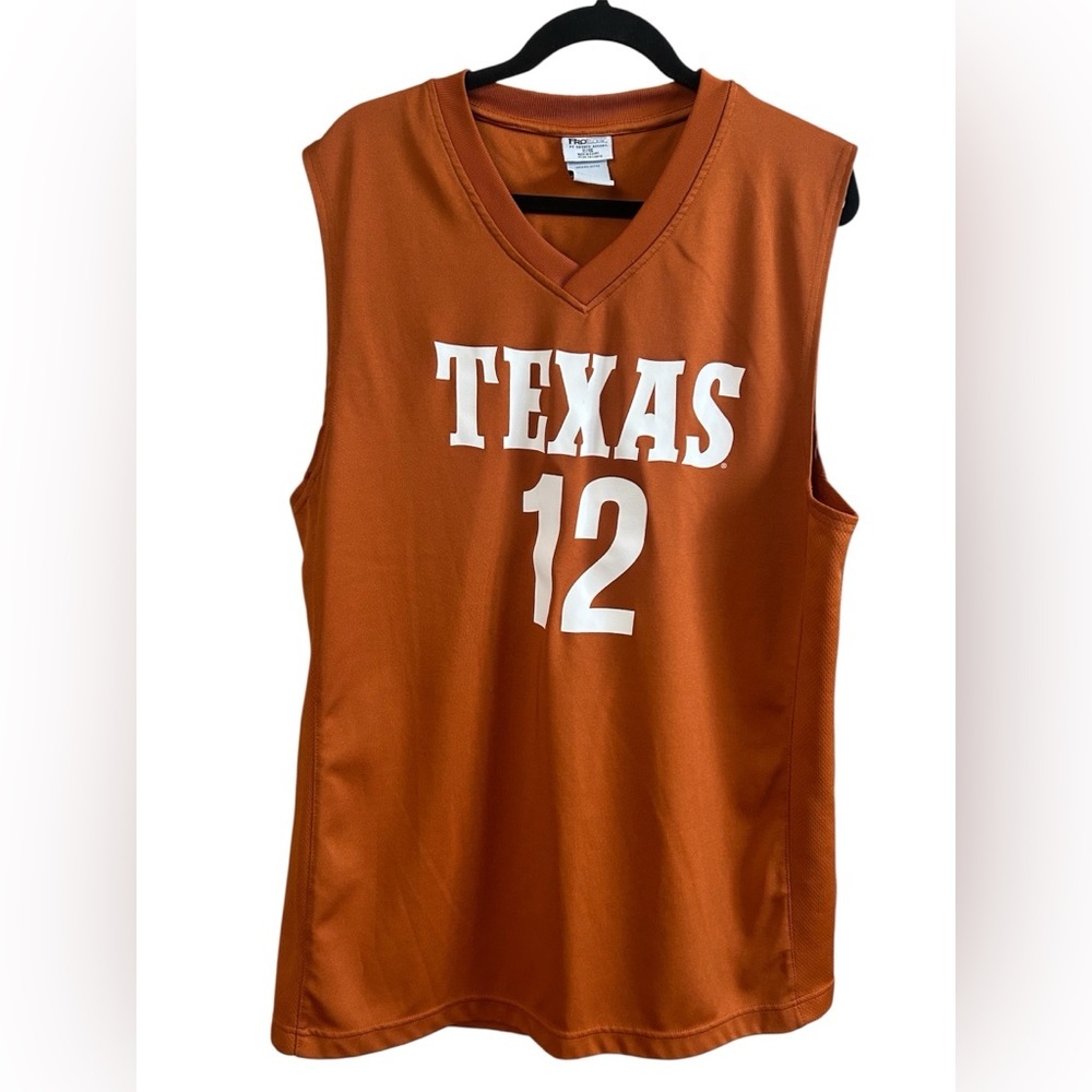 Texas Longhorns #12 Basketball Jersey Orange Sleeveless Athletic Top NCAA XL